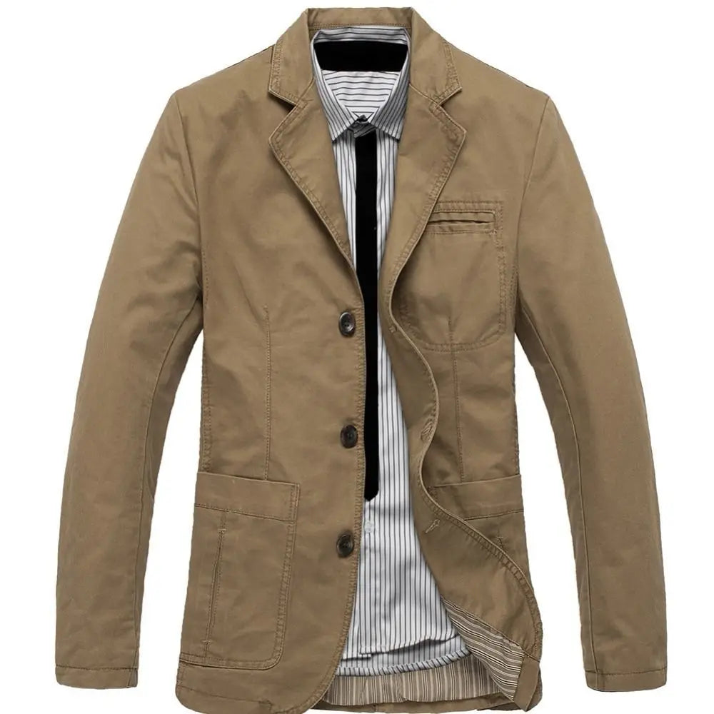 New Men Blazer Spring Autumn Cotton Denim Jackets