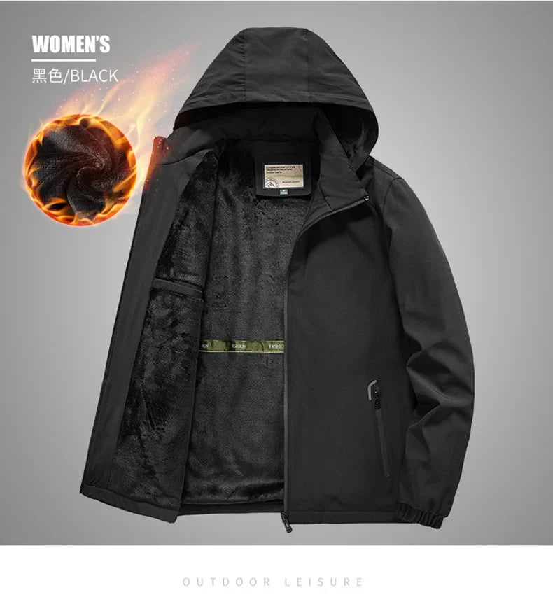 winter Windproof Jacket Men's Military Fleece-lined Thickened Warm