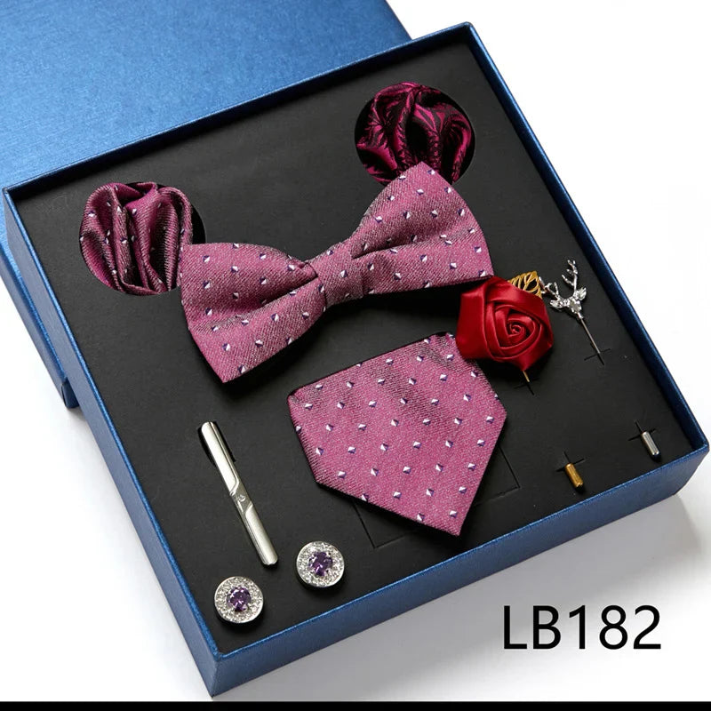 Luxury Quality Tie Set With Necktie Bowtie Pocket