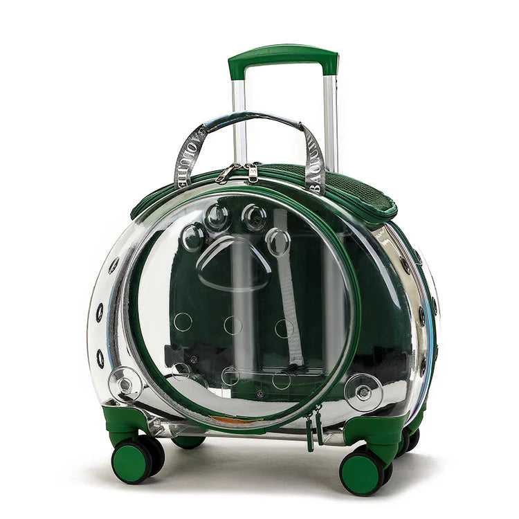 Small Transparent Pet Trolley Case Capsule Portable Dog