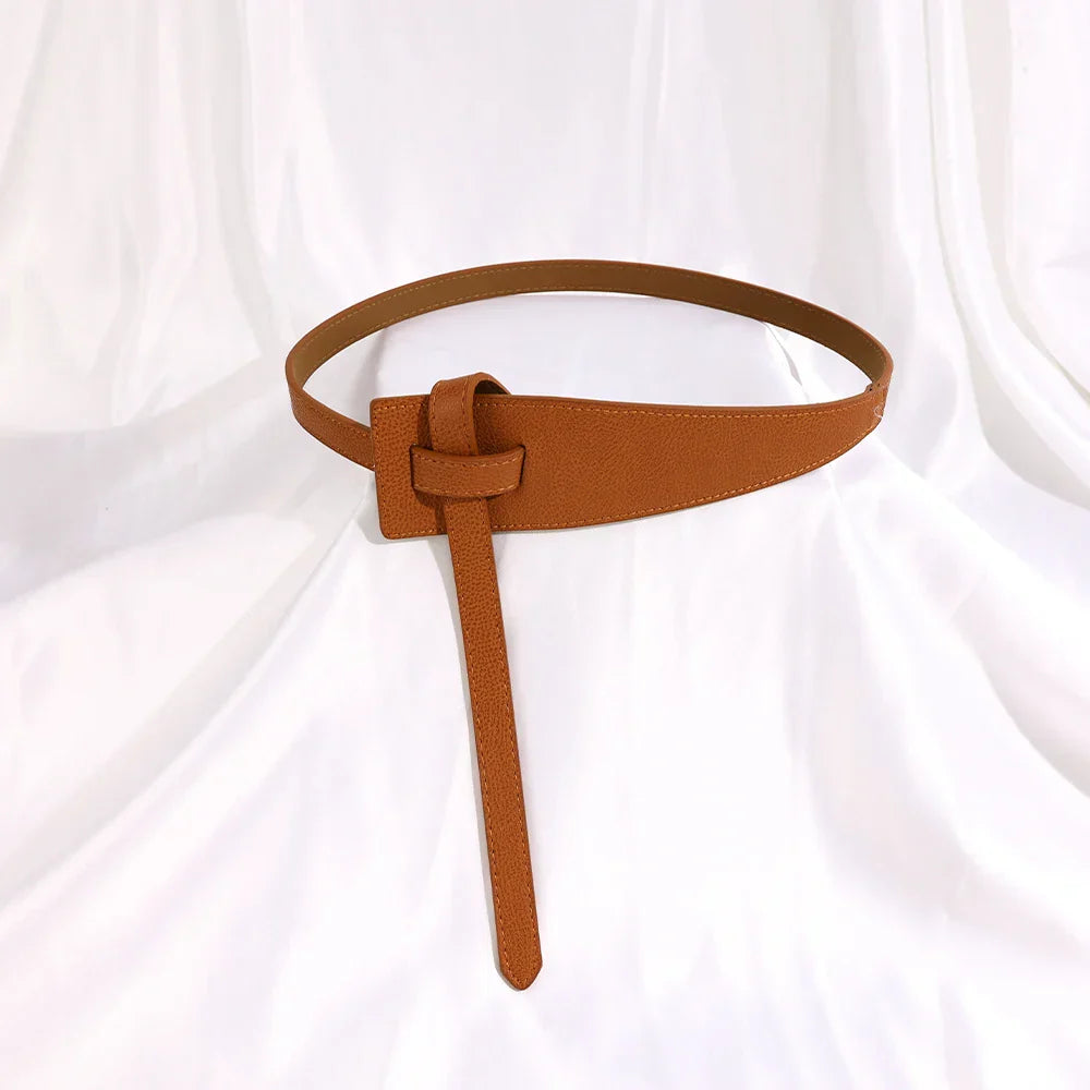PU Designer Belts for Women High Quality Knot