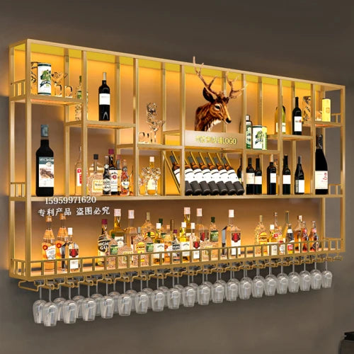 Club Hanging Wine Cabinet Shelf Whisky Liquor Display