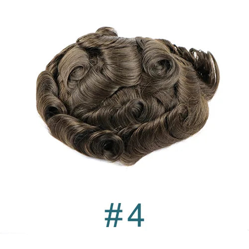 Natural Hairline Super Durable Mens Toupee Brown Blonde