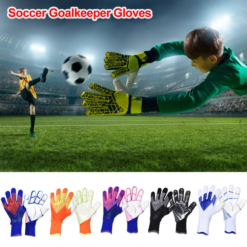 Kids Adults Thicken Latex Goalkeeper Gloves Goalie Gloves
