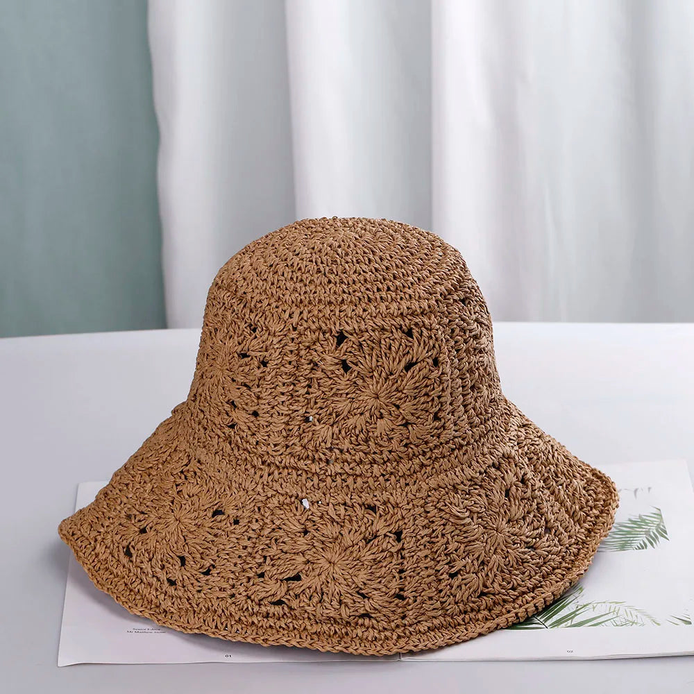 NEW 2022 Womens Straw Hats crochet hat bucket