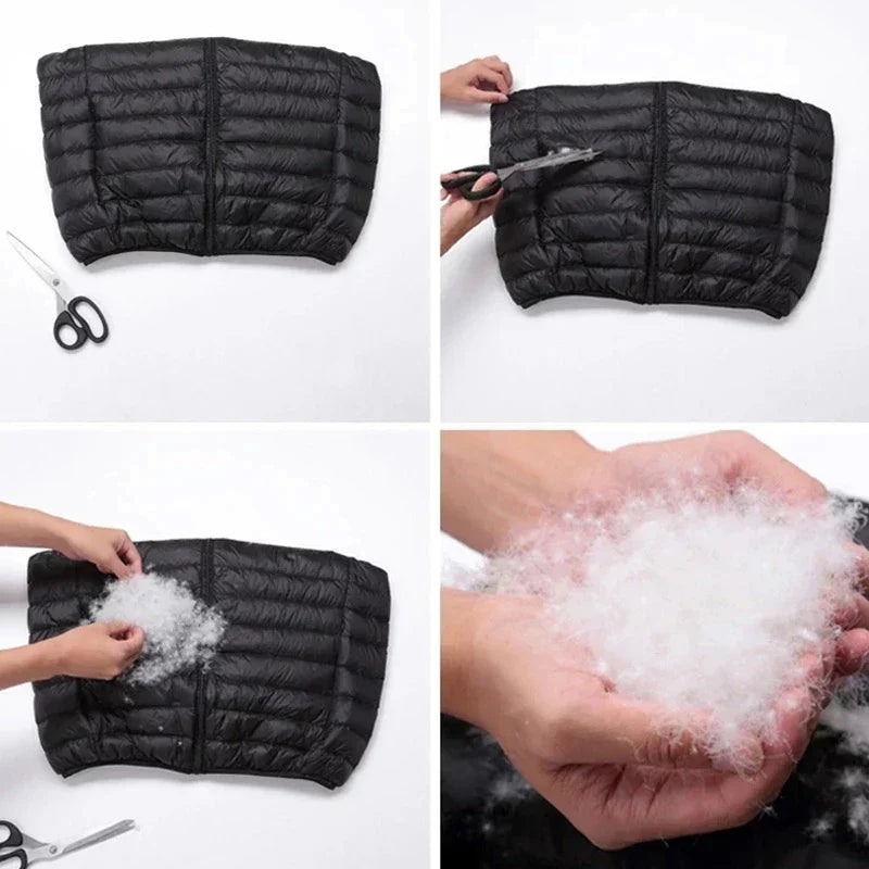 2024 New Winter stand collar Men's Vest White