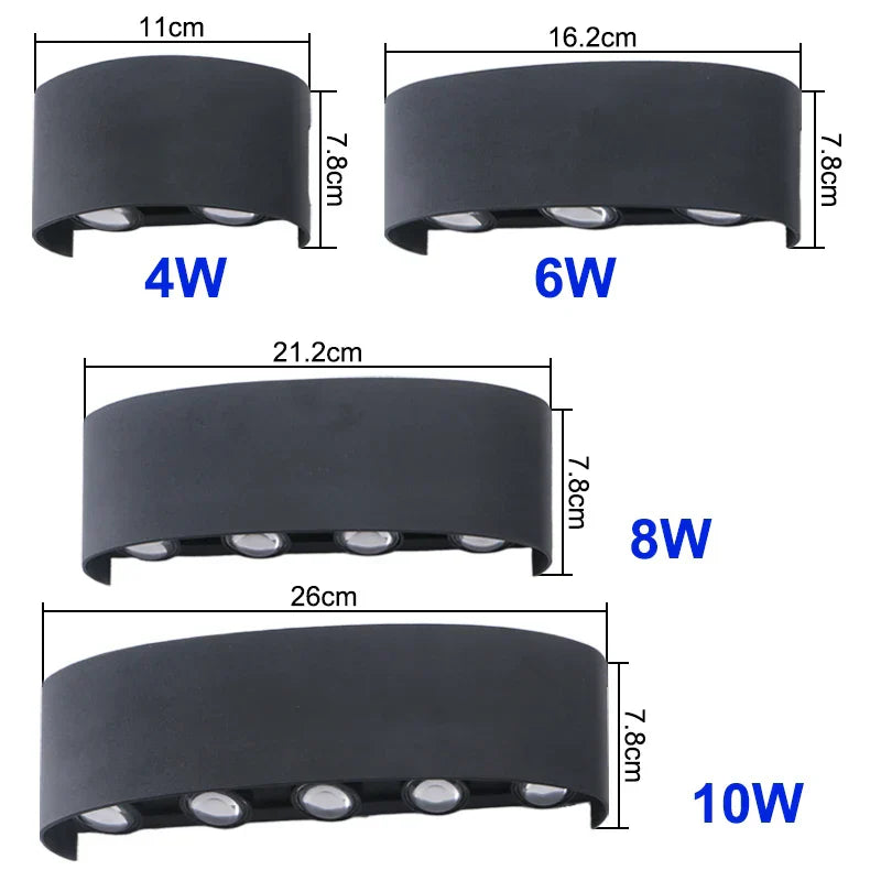 LED Wall Lamp Outdoor IP65 Waterproof Up Down