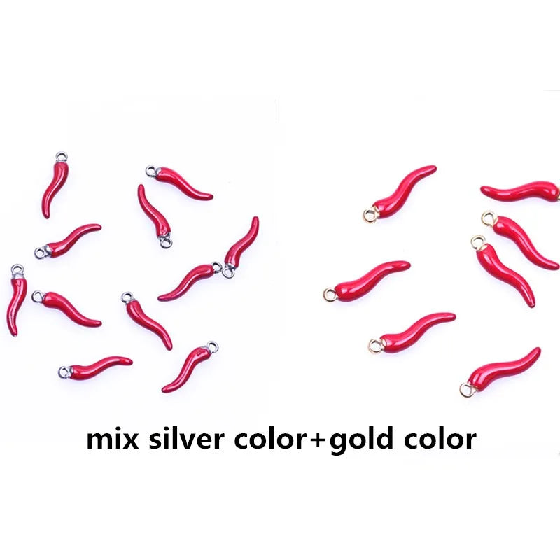 5pcs Stainless Steel Chili Charms Pendant For Jewelry