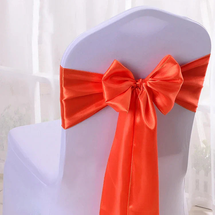 25pcs Rose Gold Satin Chair Bow Sashes Wedding