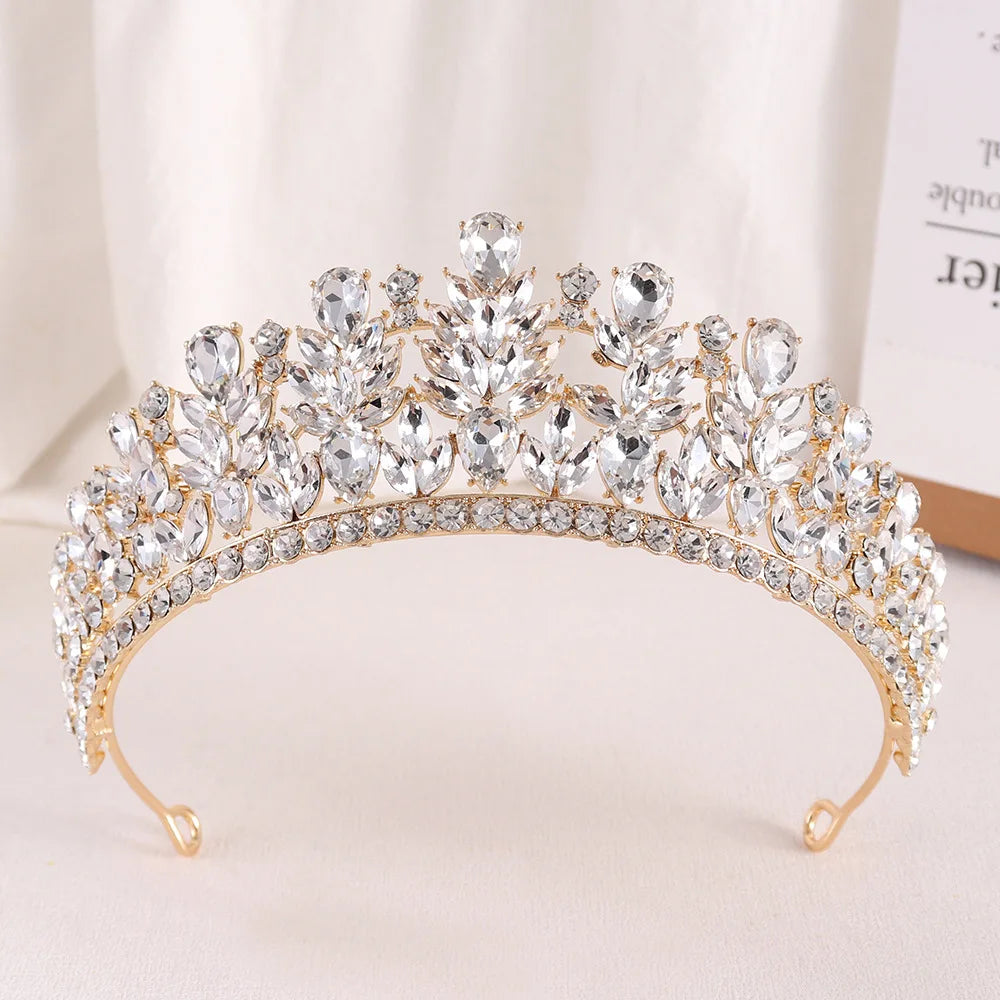 Baroque Green Opal Wedding Headband Crystal Bridal Crowns