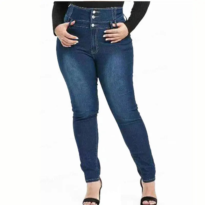 Plus Size Button Up Skinny Black Gray Long
