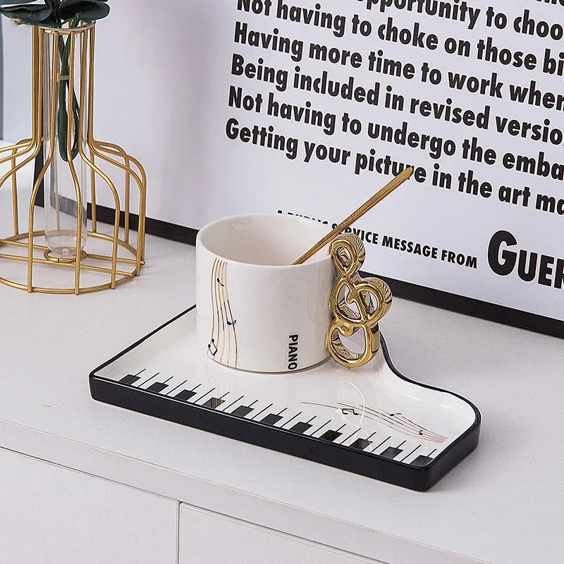Nordic Creative Piano Black and White Key Ceramic