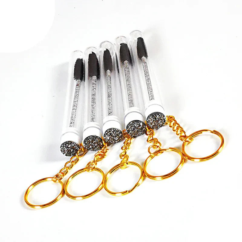 10pcs Mascara Wand Tubes Eyebrow Brush Diamond Key