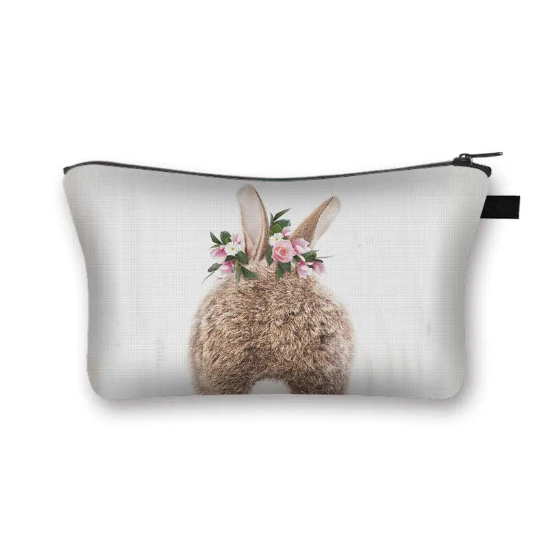 Animal Print Cosmetic Bag Women Makeup Bag Kawaii