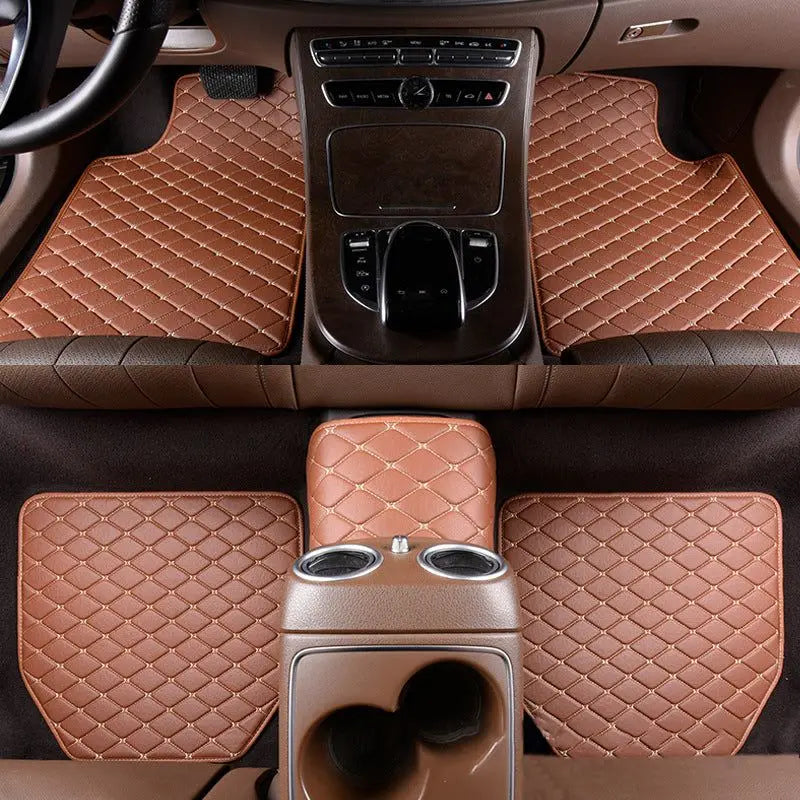 5PCS/Set Leather Car Floor Mats Universal PVC Waterproof