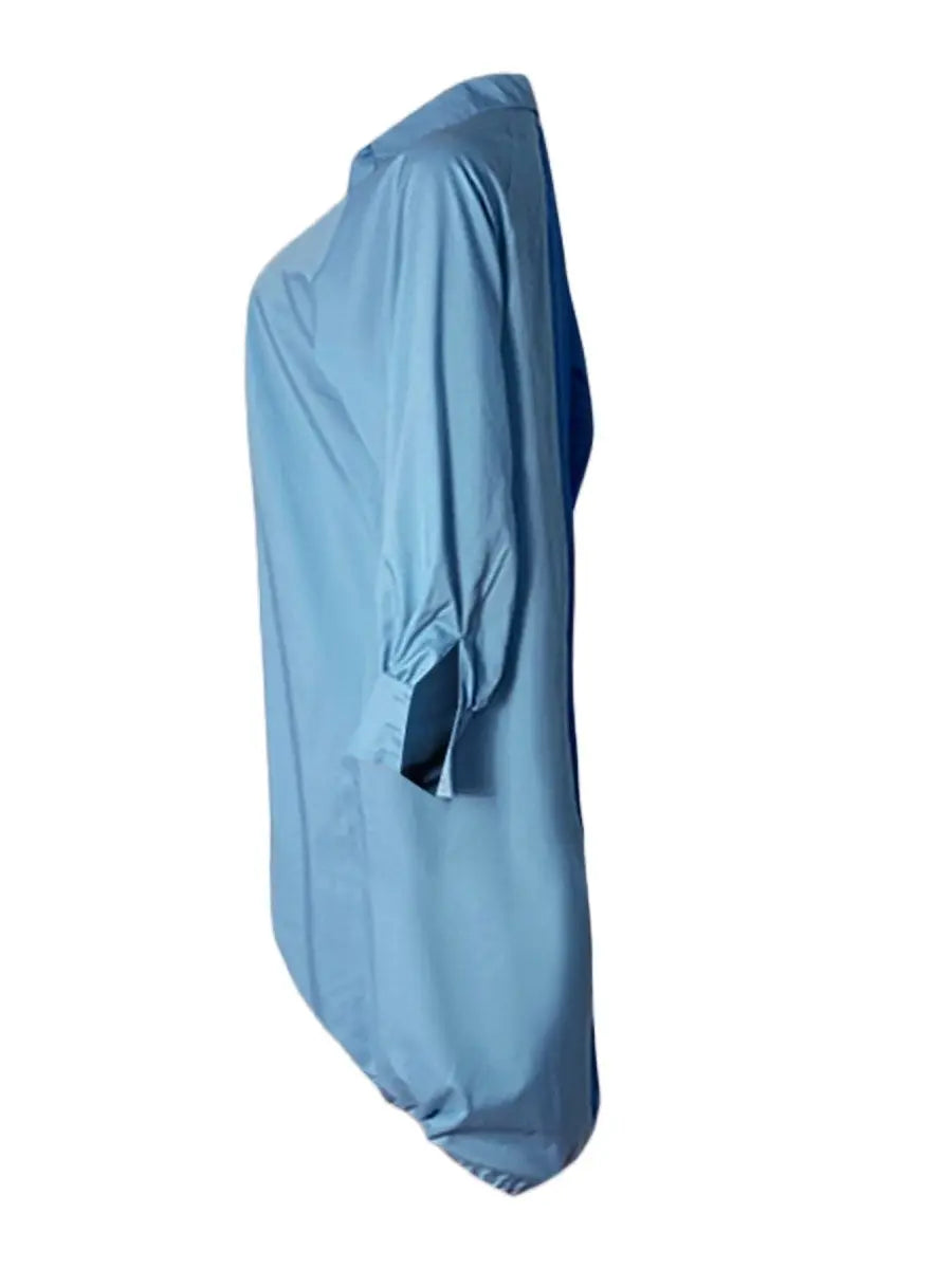 Plus Size dresses Drawstring Patchwork Shirt Dress Fashion