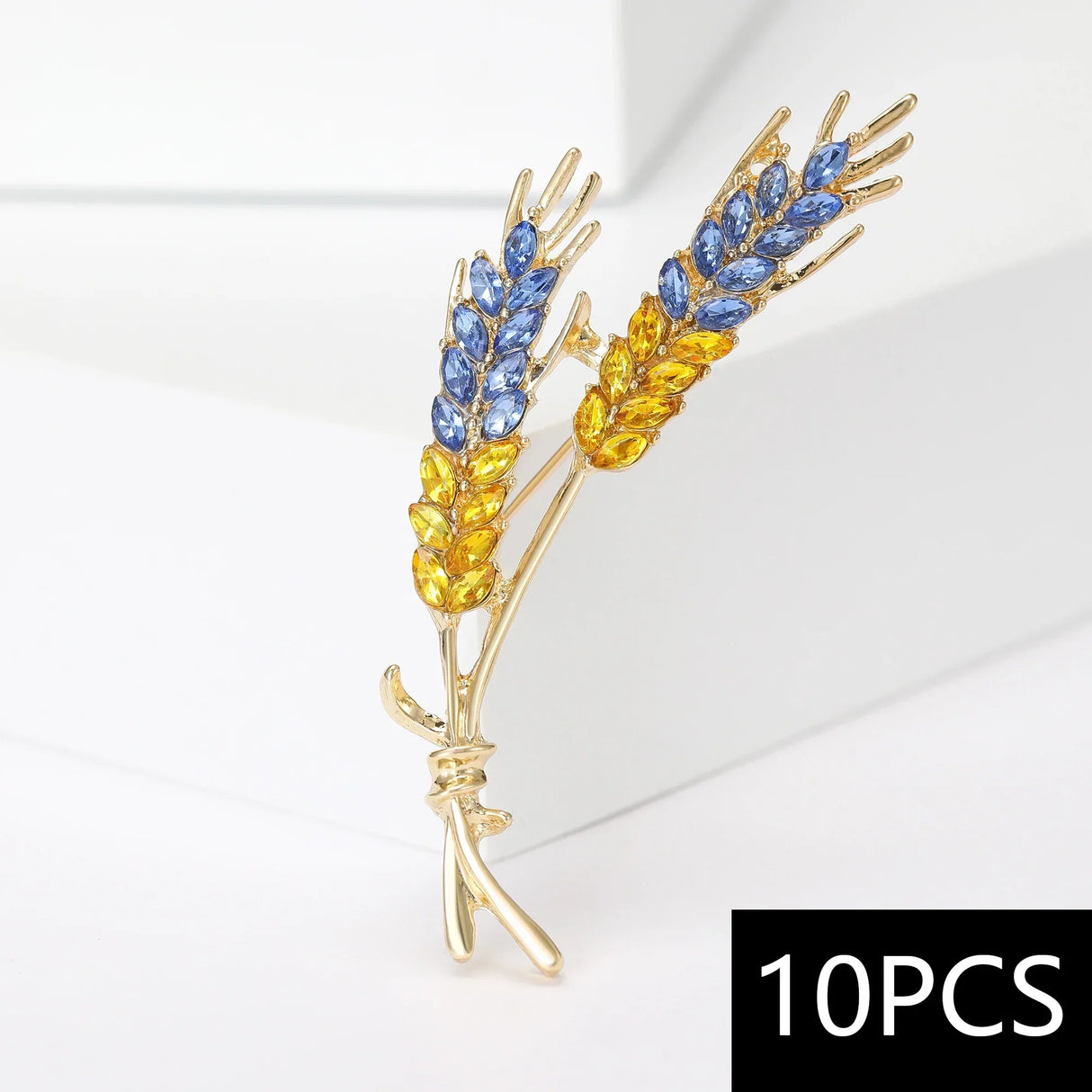 Beaut&Berry 10pcs Women Rhinestone Ear of Wheat Brooches