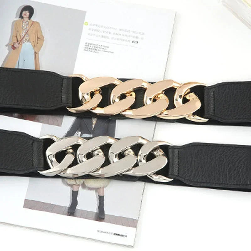 Gold Chain Belt Elastic Silver Metal Waist Belts