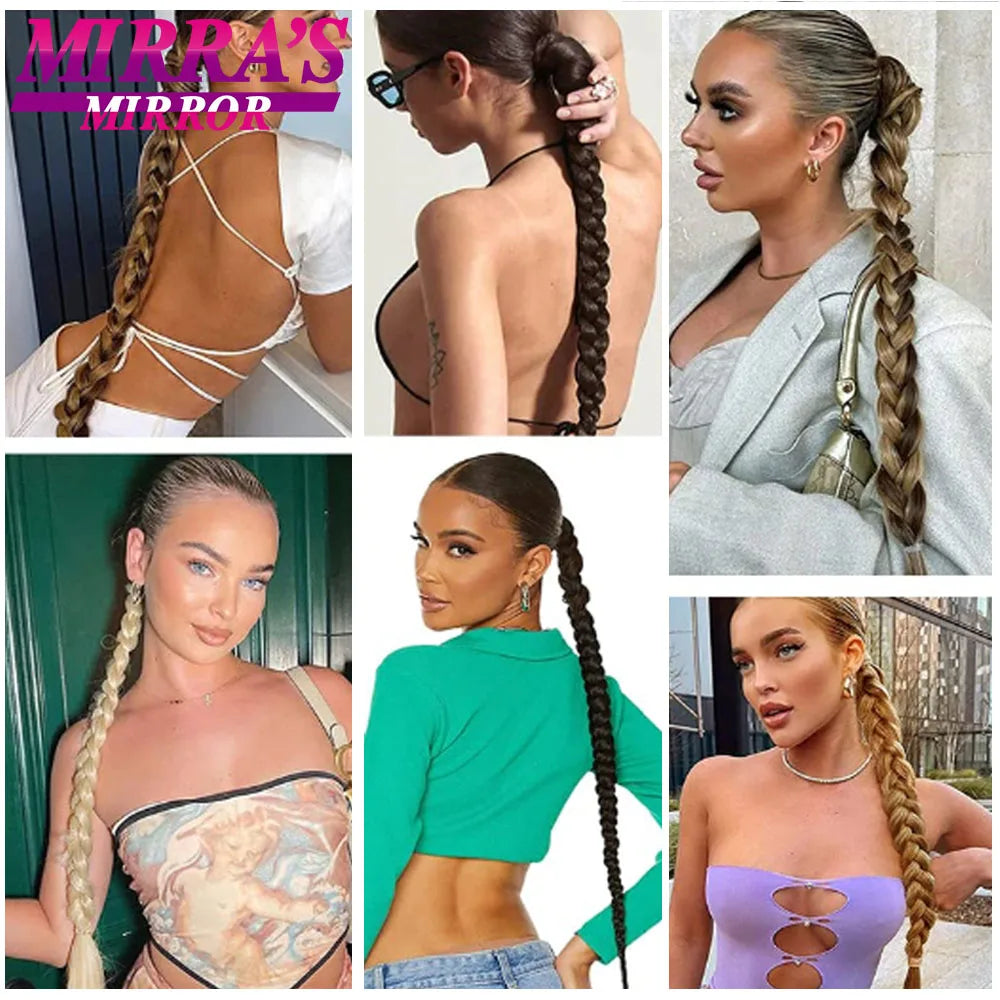 28 Inch Long DIY Braided Ponytail Extension with