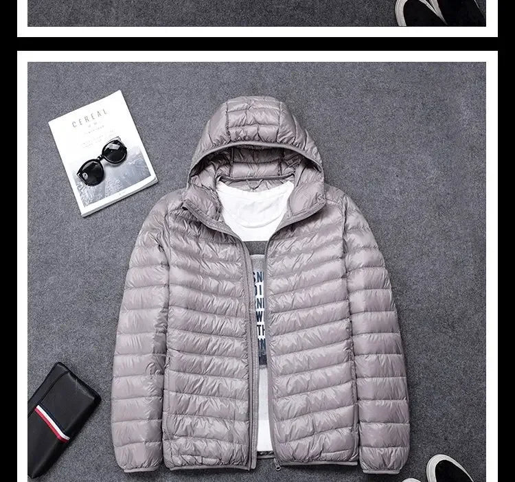 2024 new upscale men's white duck down jacket