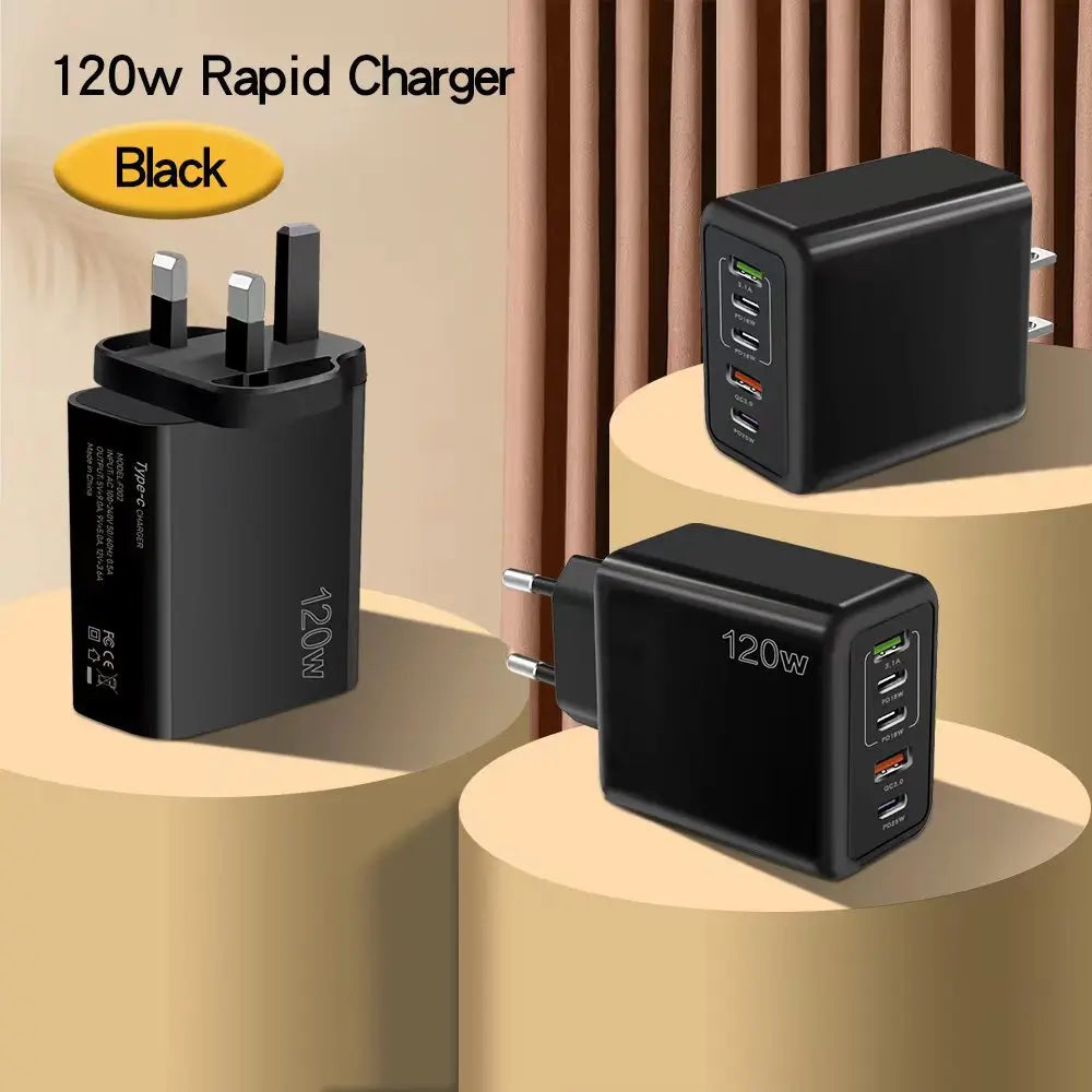 USB C Charger 120W Fast Charging Charger 5Ports