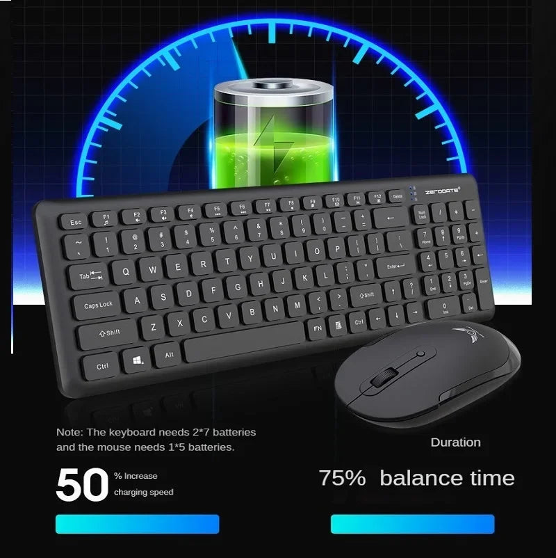 K902 2.4GHZ Wireless Keyboard And Mouse Combo Chocolate