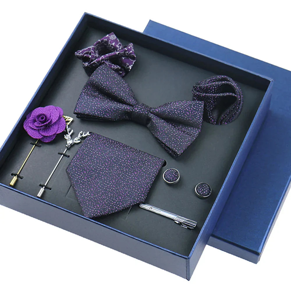 Men's Tie Set Gift Box Fashion Brand Bowtie
