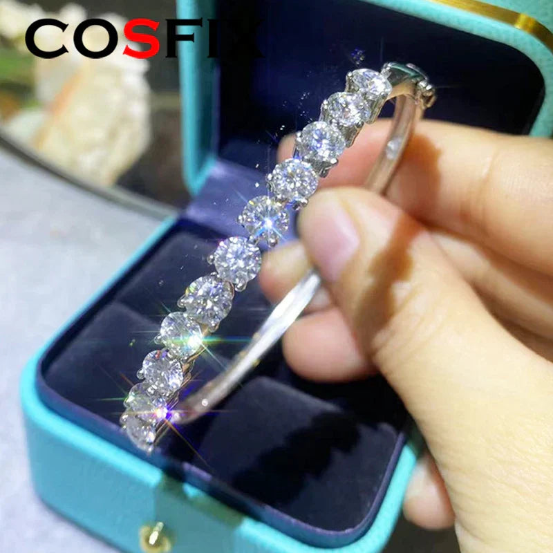 COSFIX D Color Women's Bracelet Round Cut Moissanite