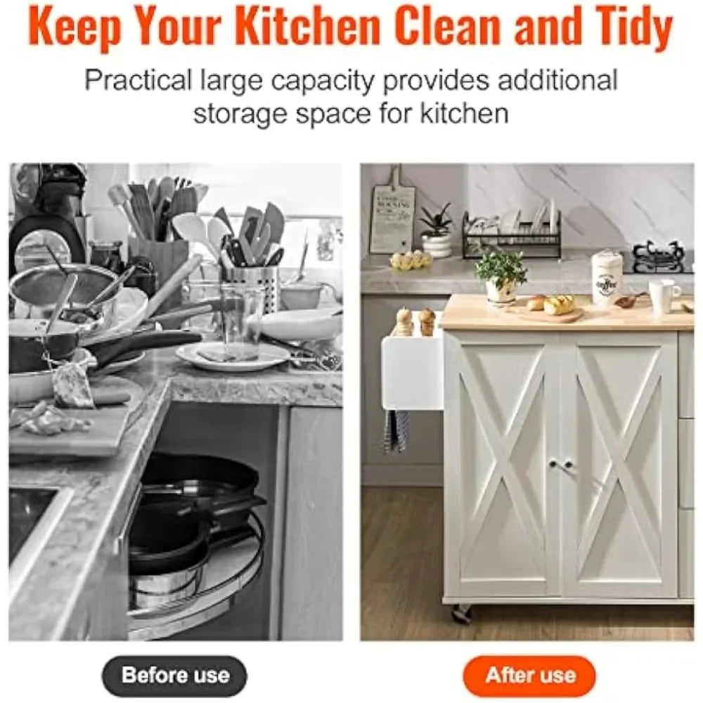 45.3" Width Mobile Carts With Storage Cabinet Kitchen