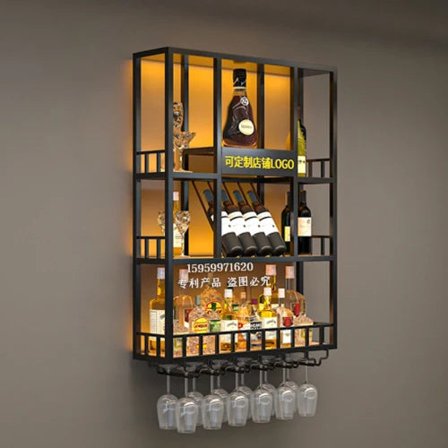 Club Hanging Wine Cabinet Shelf Whisky Liquor Display