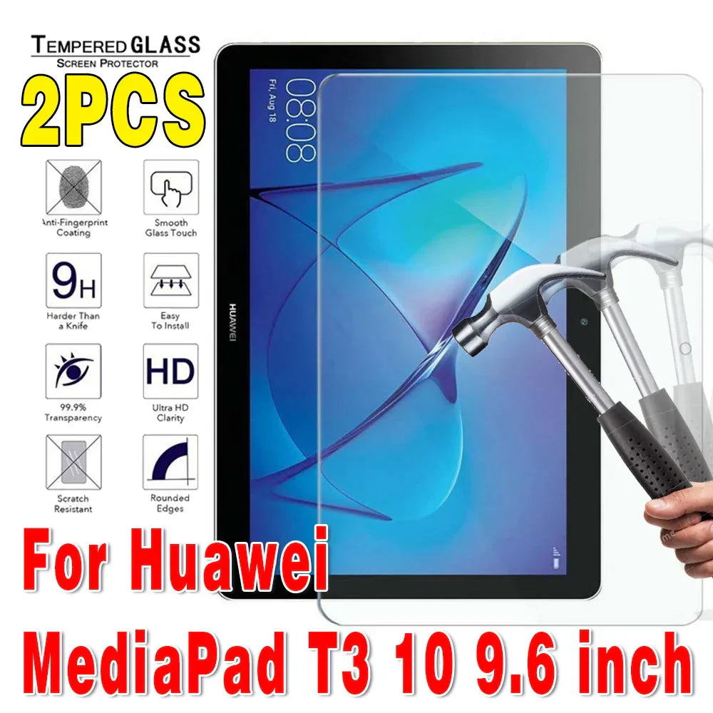 2Pcs Tempered Glass Tablet Screen Protector for Huawei