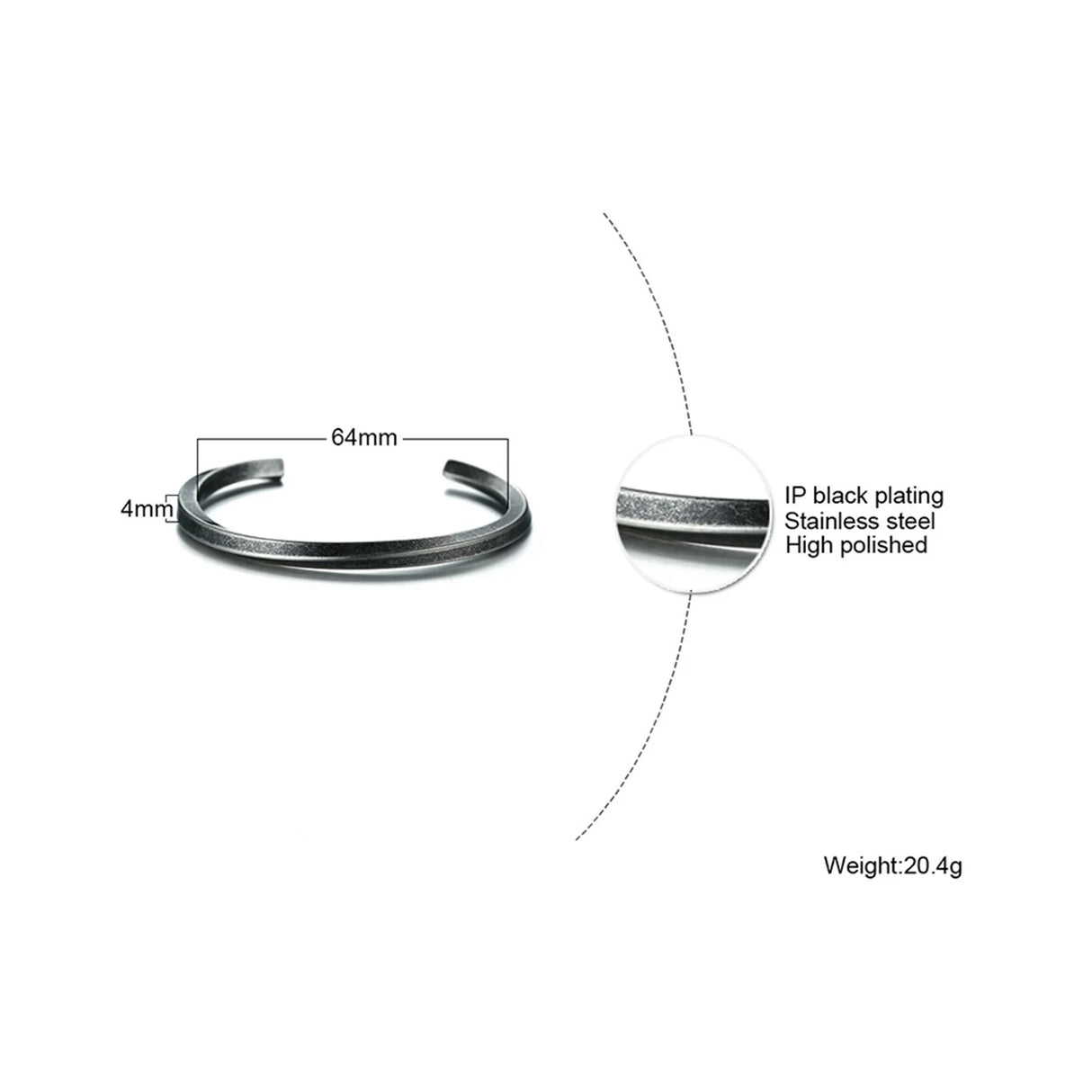 Men's Thin Bracelet,Stainless Steel Cuff Bangle Bracelet, Thin
