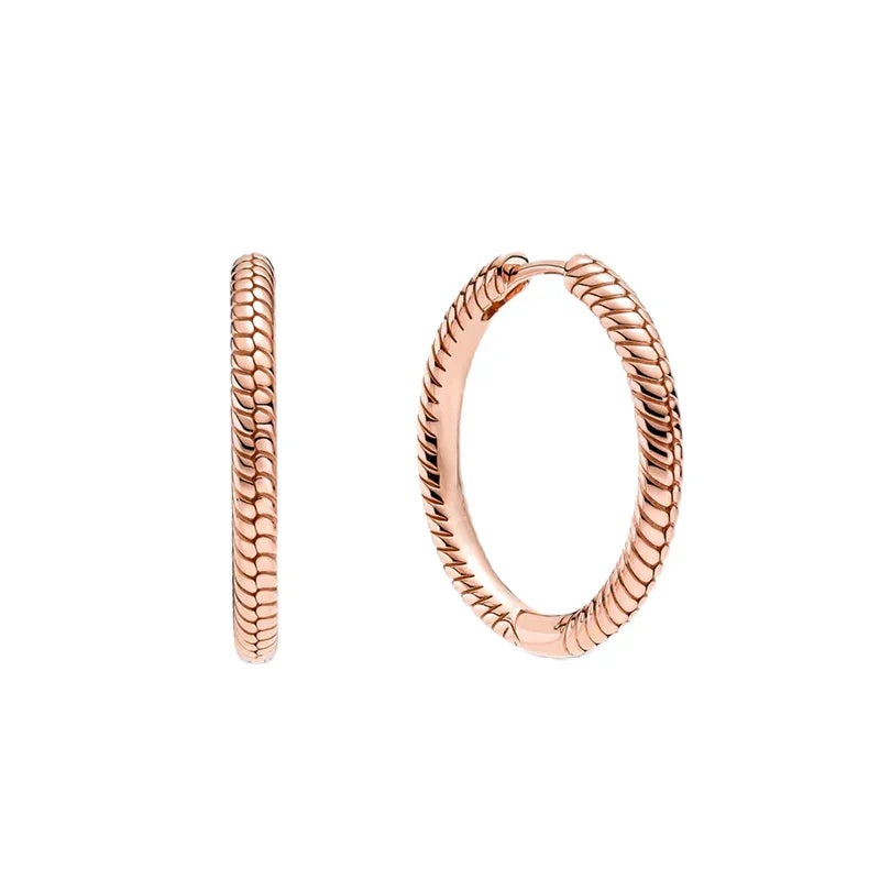 Rose Gold Hoop Earrings For Women 925 Silver