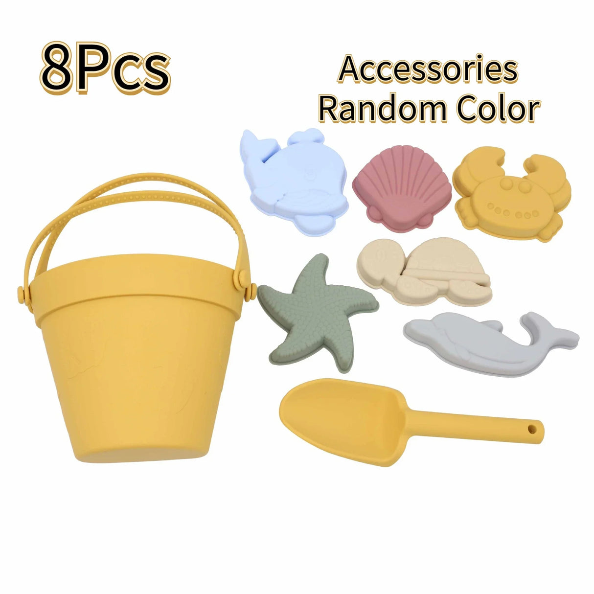8Pcs Summer Beach Toys Kids Soft Silicone Sandbox