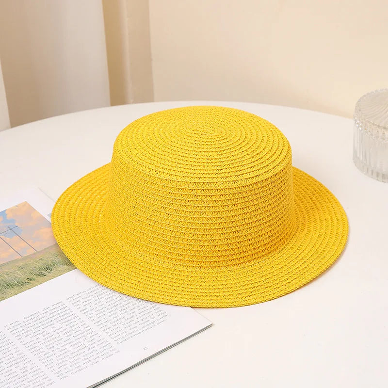 Summer Fashion Versatile Men's Women's Straw Hat Flat