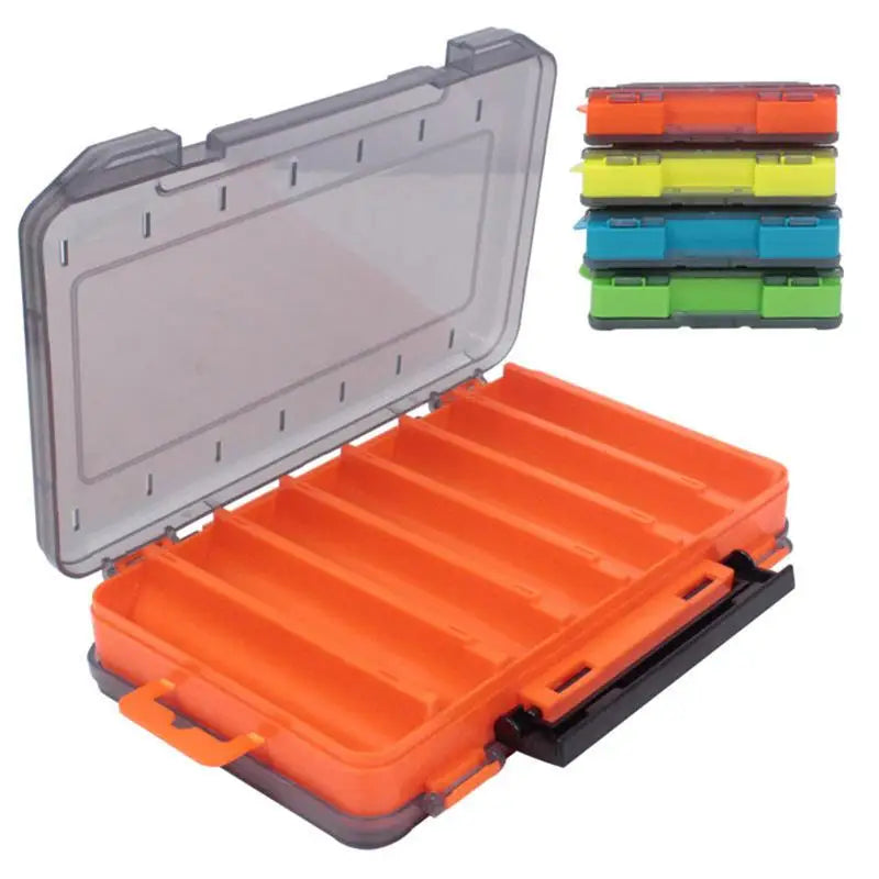 Fishing Tackle Box Lure Storage 14 Compartments Double