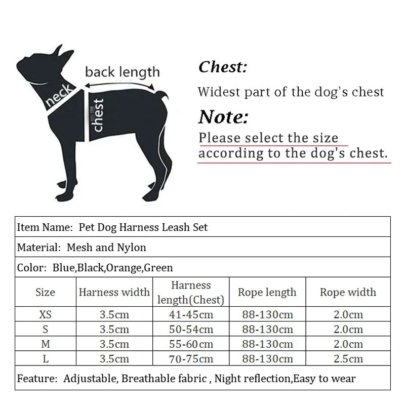 Breathable Nylon Mesh Dog Harness Reflective Adjustable Dog