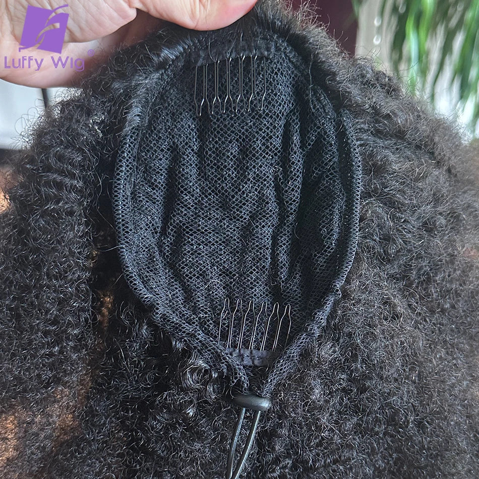 Afro Kinky Curly Human Hair Ponytail for Black
