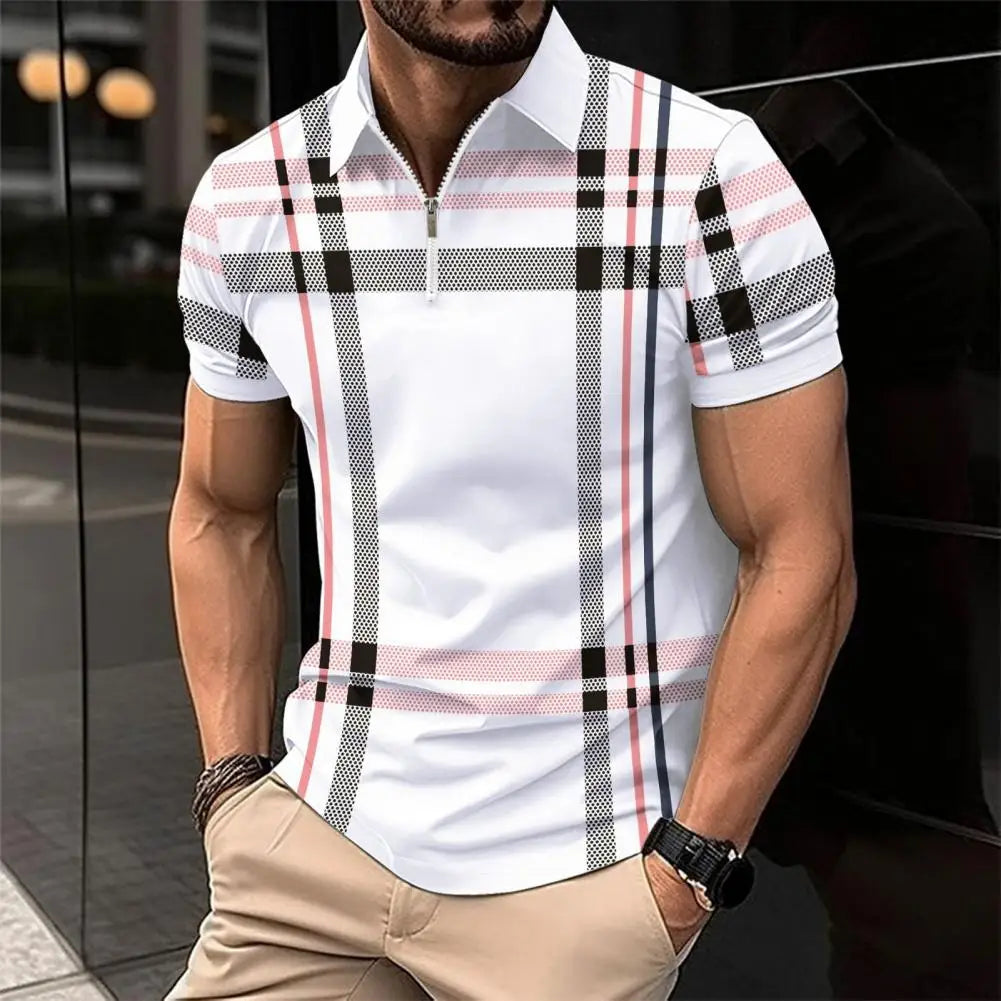 Men Business Shirt Stylish Men's Plaid Striped Shirt