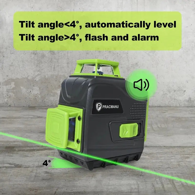 Pracmanu 12 Lines 3D Laser Level Self-Leveling Horizontal