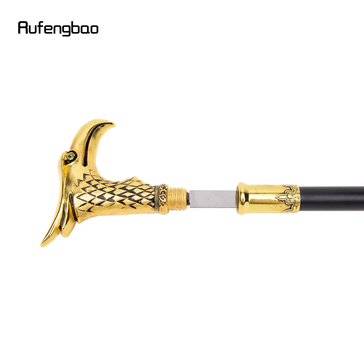 Golden Eagle Walking Stick with Hidden Plate Self