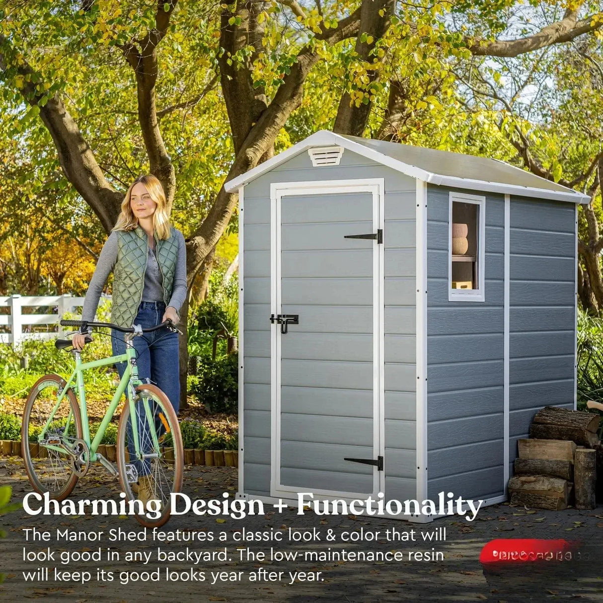 Manor 4x6 Resin Outdoor Storage Shed Kit-Perfect to