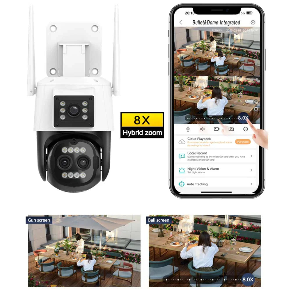 9MP 4K HD WiFi IP Camera Outdoor 8X