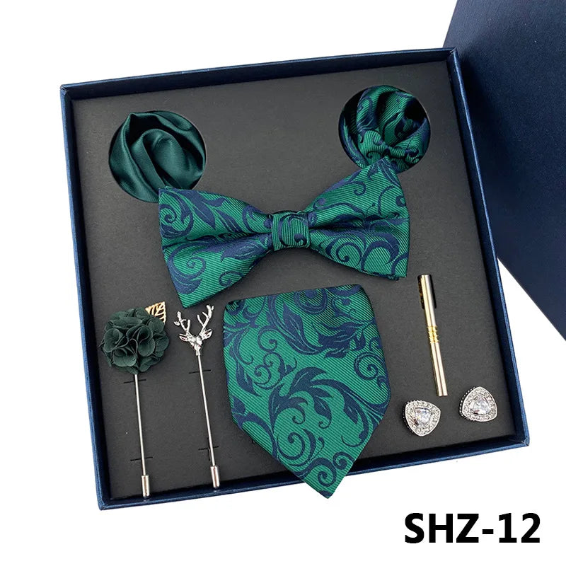 Men's Tie Set Gift Box Fashion Brand Bowtie