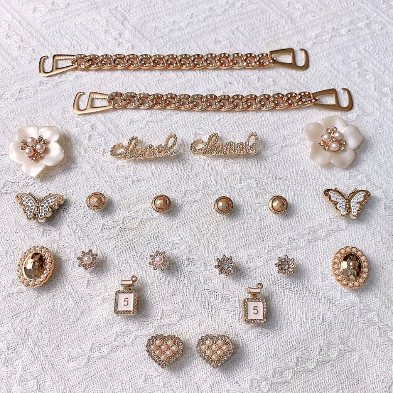 Shoe Charms for Crocs DIY Diamond Pearl Chain