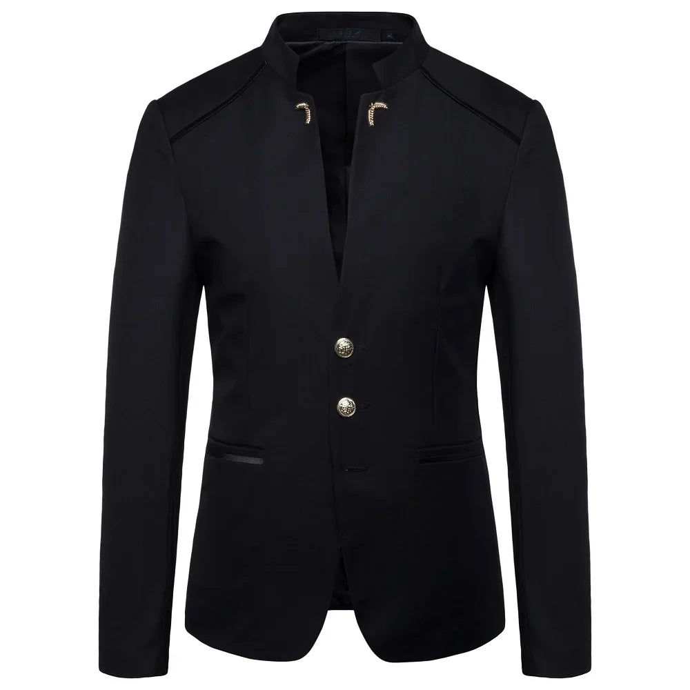 Chinese Style Mandarin Stand Collar Business Casual Wedding
