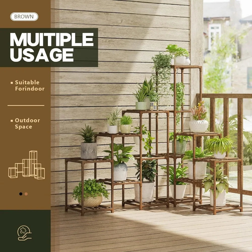 Flower Pots Stand, Indoor Corner Plant Shelf Outdoor