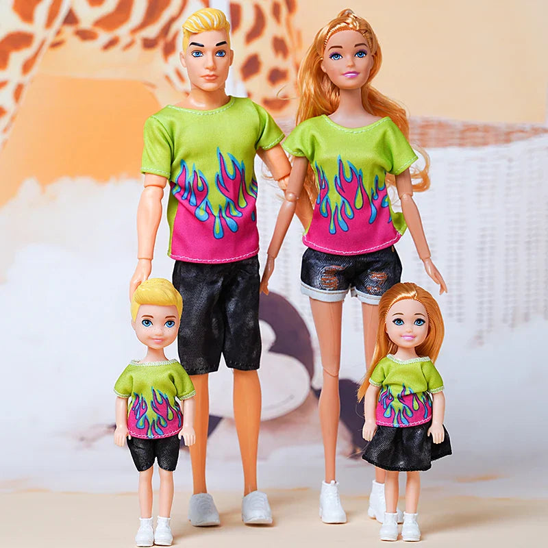 30cm Family Doll Movable Body Mom Dad Ken