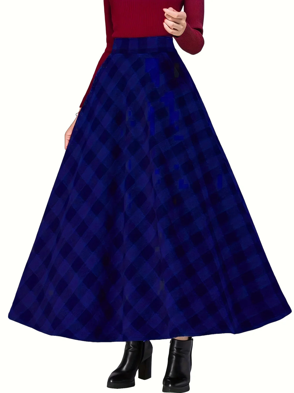 Plus size four season versatile new patchwork plaid