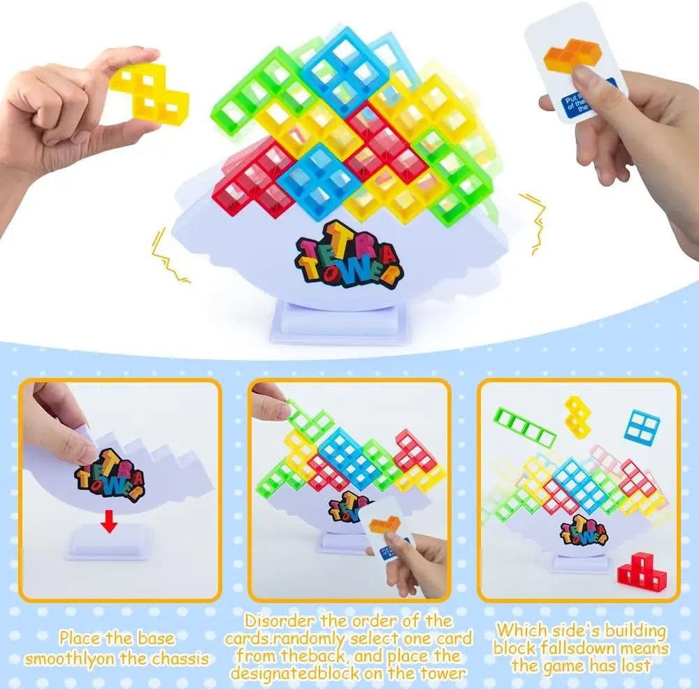 Balance Stacking Board Bricks Kids Adults Tower Block